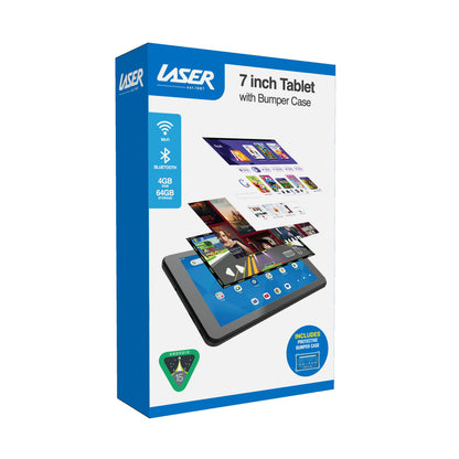 Laser 7-inch Tablet 4GB 64GB with Blue Case