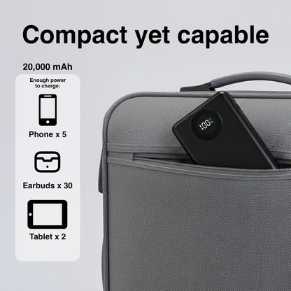 Laser 20000mAh Powerbank Battery Display Black