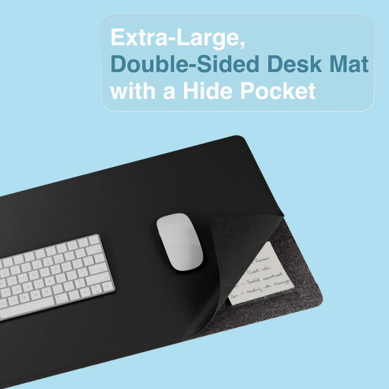 Laser Wireless Charging Desk Mat Black