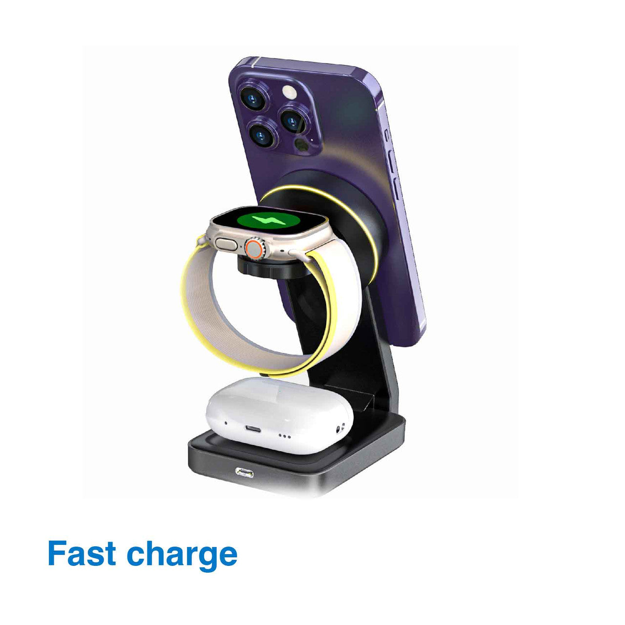 Laser ChargeCore Foldable 3 in 1 MagSafe Charger