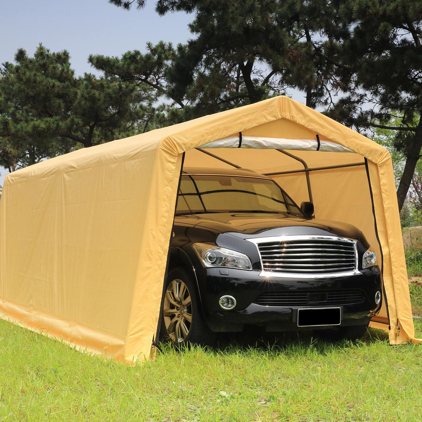 Samland Portable Carport Garage Shelter Canopy Single Size 10x20FT