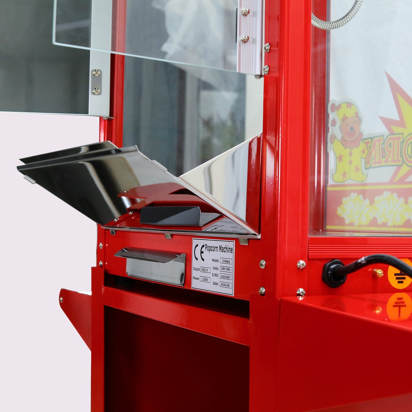 Samland 8OZ Popcorn Machine Maker on the Wheeled Cart Deck Warmer