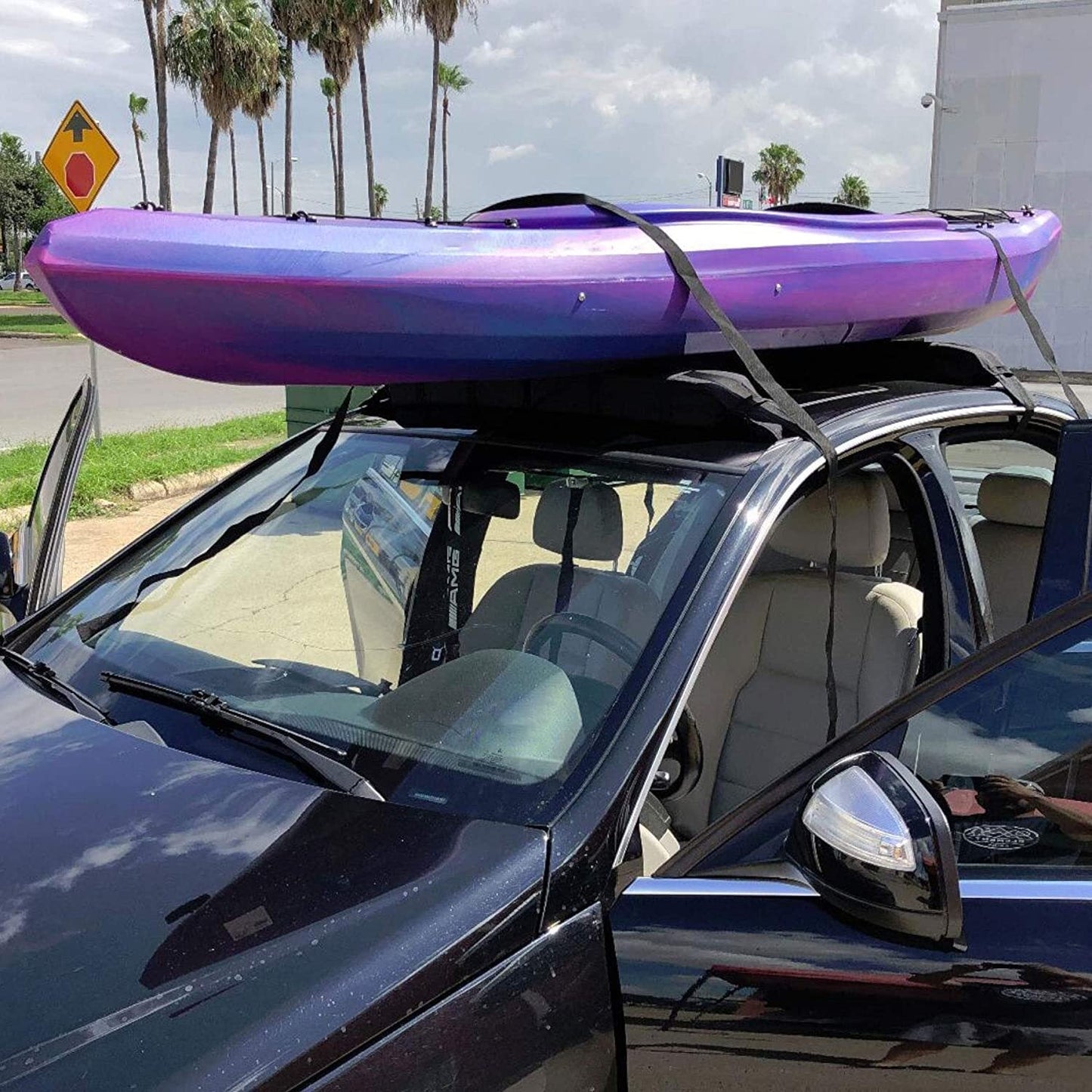 Samland Pair of Universal Soft Roof Rack Kayak Surfboard Universal for Car SUV(SRR600)