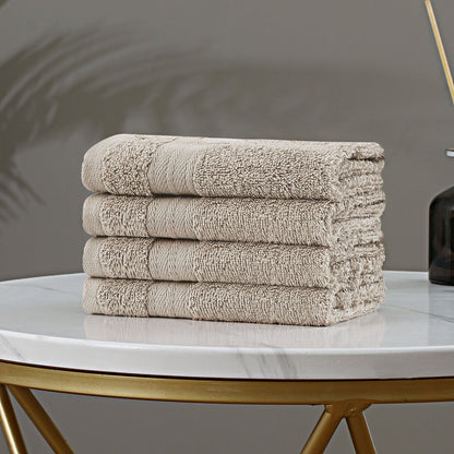Samland Premium Cotton Washcloths 4-Pack Quick-Dry Face Towels Set-Linen