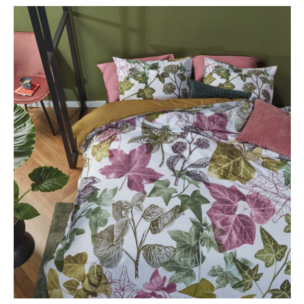 Ivy Cotton Percale Multi Quilt Cover Sets by Bedding House Queen