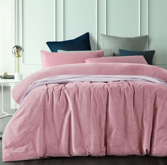 Cotton Velvet Smokey Rose Quilt Cover by Vintage Design Homeware Queen
