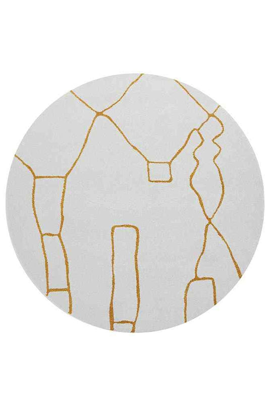 Paradise Round Amy Gold by Rug Culture - 200X200CM - ROUND