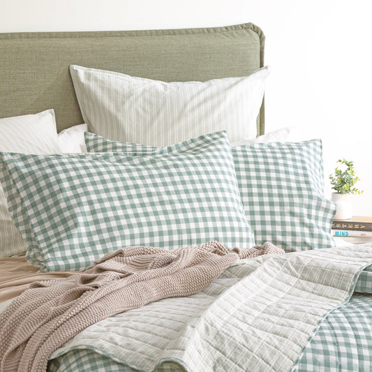 Alison Yarn Dyed Cotton Reversible Forest Quilted Coverlet Set by Renee Taylor Queen/King