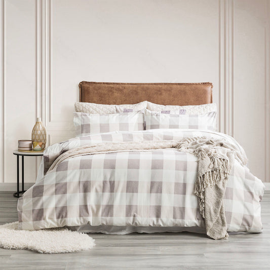 Buffalo Checks 175 Gsm Egyptian Cotton Flannelette Quilt Cover Set by Park Avenue Single