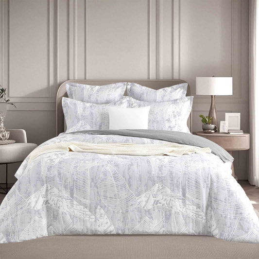 Grove Charcoal Jacquard Double Quilt Cover Set by Renee Taylor