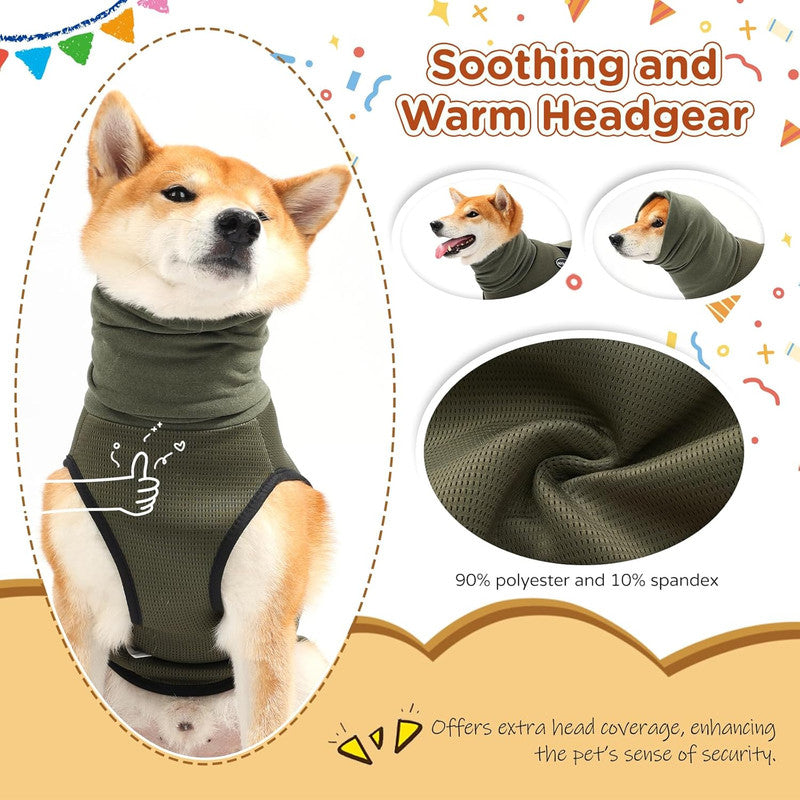 Dog Anxiety Vest and Coat, Vet Visits and Separation - Keep Pet Calm, Dog Jacket for Thunder, Fireworks, Anti Anxiety Vest for Dogs and Cat Body and Ear, Dark Blue, XXL