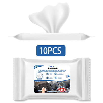Rayhong 3in1 Car Leather Cleaning Wipes, Seat Interior Cleaning Wipes Wash And Decontaminate Without Water