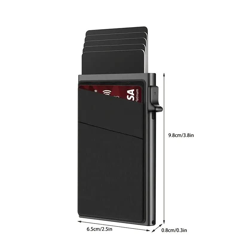 Contemporary Acrylic RFID Blocking Card Holder - Minimalist Business Wallet for Men, Automatic Pop-Up, 1pc