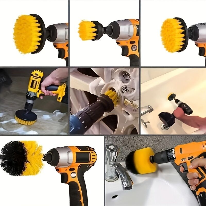 26-piece full function car detailing kit with drill brush and wheel cleaner - Heavy-duty manual and drill-powered cleaning set, color-coded brushes for paint restoration, glass, metal, plastic surfaces - Car washing, polishing, protection - Suitable for h