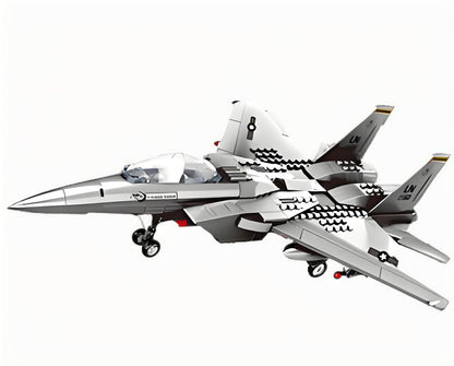 Christmas gift F-15 Eagle Fighter Jet Building Blocks Set, 223 Pieces Military Aircraft Model Kit for Kids & Enthusiasts（F15 fighter）