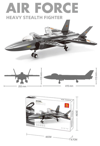 Christmas gift J-20 Stealth Fighter Jet Building Blocks Set, 229 Pieces Military Aircraft Model Kit for Kids Aged 6+ & Enthusiasts（J20 fighter）
