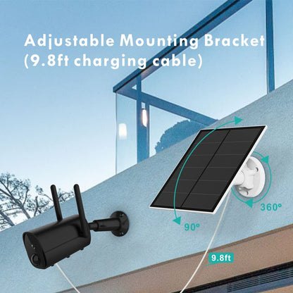 3-Pack 5W Solar Panel for Outdoor Security Camera – 5V USB Charger with 9.8ft Cable, IP65 Waterproof, Adjustable Mount, Compatible with Most Battery Cameras (White)
