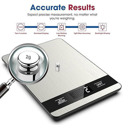 10kg/1g Precision Kitchen Scale: Ultra-Thin, Multi-Unit, Stainless Steel for Aussie Home Cooks