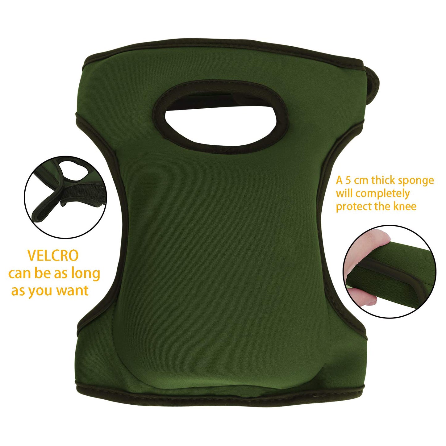 Olive Green Gardening Knee Pads (2-Pack): Ultra-Thick Memory Foam, Adjustable Straps – Ideal for Gardening, Cleaning, Flooring & Work