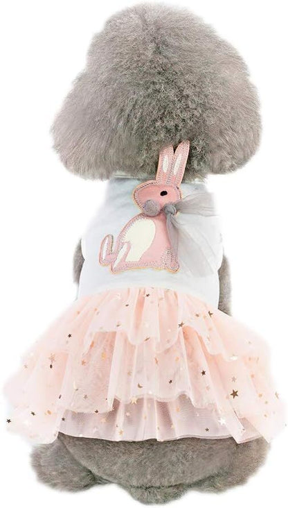 Pet products 2-Pack Small Dog Dress Female Tiny Puppy Clothes Girl Tutu for Dogs Dresses Harness Birthday Apparel（Chest circumference42cm, back length30cm, neck circumference29cm）
