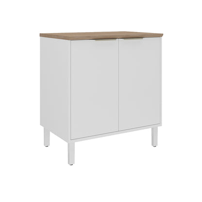 Base Kitchen Steel Cabinet/Cupboard with 2 Doors - Renova White Flat Pack DIY