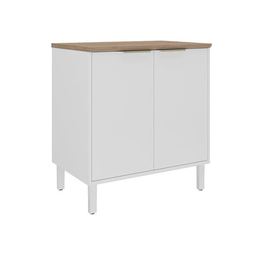 Base Kitchen Steel Cabinet/Cupboard with 2 Doors - Renova White Flat Pack DIY