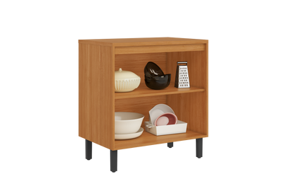 Base Kitchen Wooden Cabinet/Cupboard with 2 Doors in Cinnamon Finish - Napoles White/ Graphite Flat Pack DIY