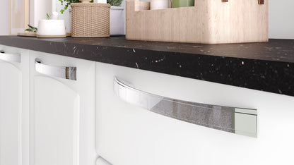 Free Standing Steel Kitchen Cabinet/Cupboard with Countertop Storage - Pratika White Flatpack DIY