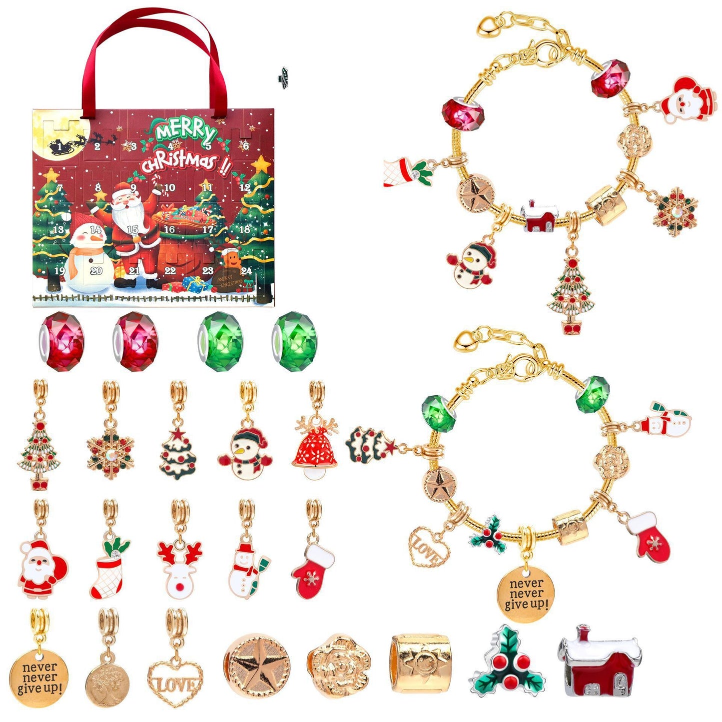 Christmas DIY Jewelry & Craft Advent Calendar(M-14ST,20*17*1.1)
