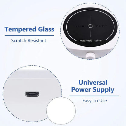Mini Magnetic Stirrer 4000RPM Portable Mixer White