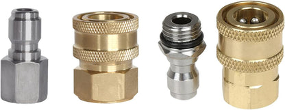 2 Pcs Pressure Washer Adapter 3/8 1/4 Inch Quick Connect Fittings Stainless Steel Pressure Washer Fittings Easy To Use Garden Hose To Pressure Washer Adapter 3/8 1/4 Quick Connect Converter