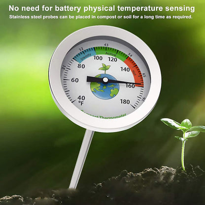 Compost Thermometer with Max Dial for Garden Soil Measurement Portable