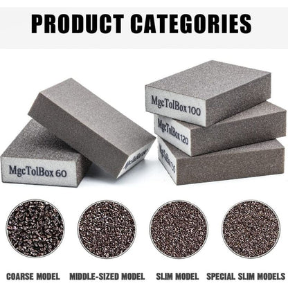 12 pcs Sanding Sponges, Sanding Blocks Kit Polishing Grit 60/80/100/120/180/220 Washable Reusable