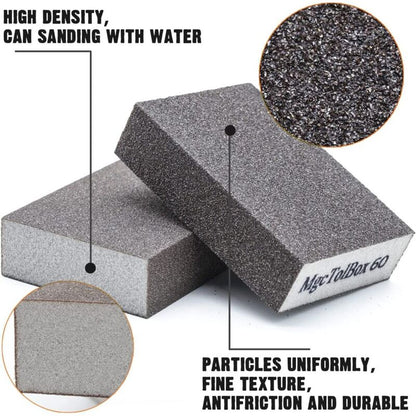 12 pcs Sanding Sponges, Sanding Blocks Kit Polishing Grit 60/80/100/120/180/220 Washable Reusable