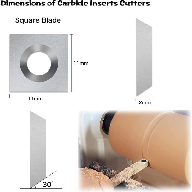 12 pcs Carbide Cutting Inserts Wood Turning Tools Carbide Inserts Wood Turning Gouges