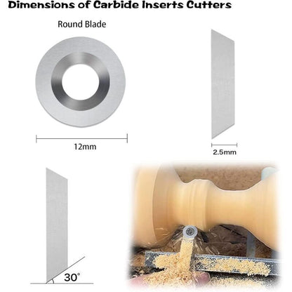 12 pcs Carbide Cutting Inserts Wood Turning Tools Carbide Inserts Wood Turning Gouges