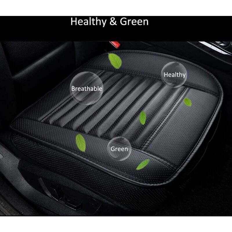 Universal Front Car Seat Cover Super Breathable Bamboo Charcoal Pu Leather,20.8 20.1''(1 Piece-Black)