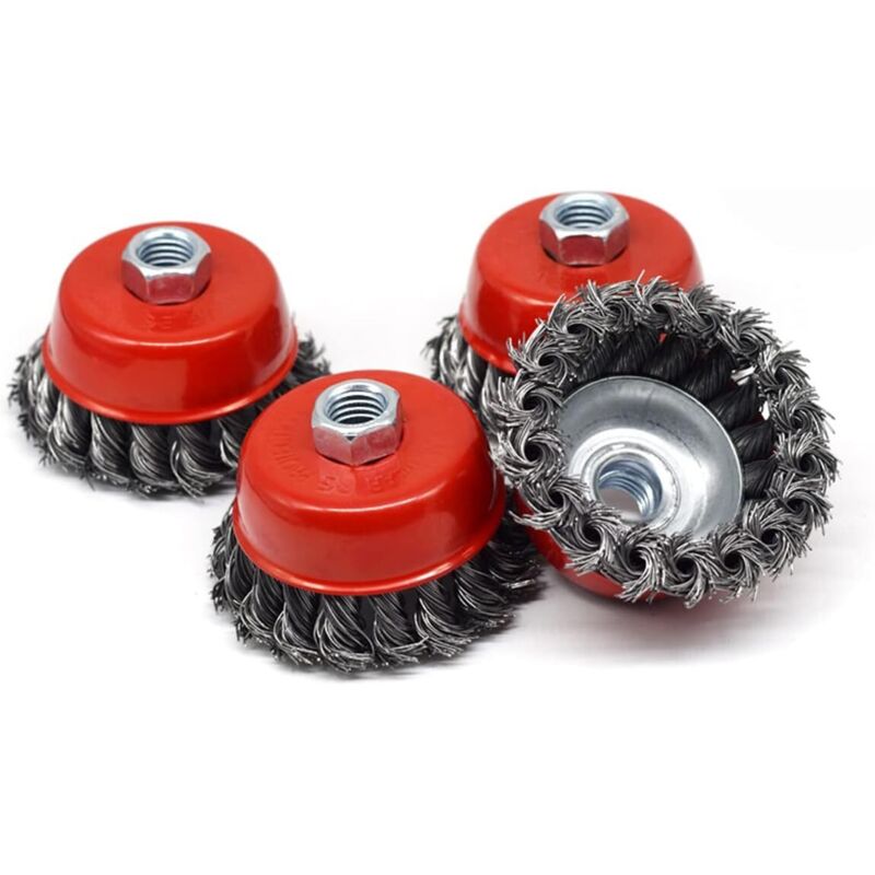 4 pcs Set Conical Brushes, Grinders, Wire Brush, Twisted Cup Brush, Sanding Brushes For Angle Grinder, Corrosion