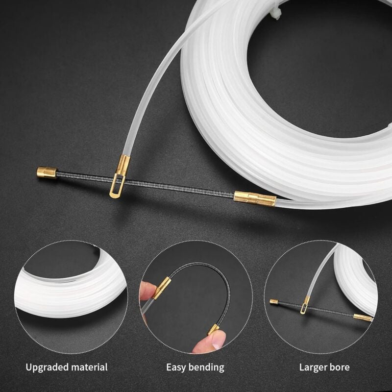 Electrical Wire Puller Nylon Needle With Flexible Guide Head, Pulling Eyelet Cable Pulling Aid, Empty Conduits Ø4 Mm,