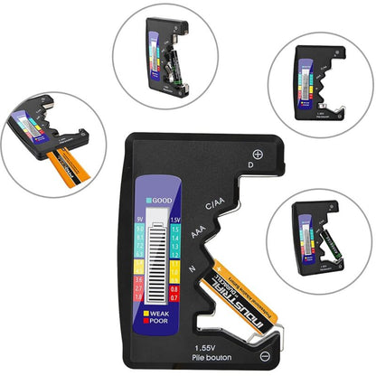 Digital Battery Tester, Universal Lcd Battery Tester For Aaa/Aa/C/D Button Cell 1.5V-9V Mini Batteries