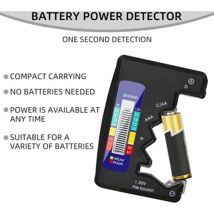 Digital Battery Tester, Universal Lcd Battery Tester For Aaa/Aa/C/D Button Cell 1.5V-9V Mini Batteries