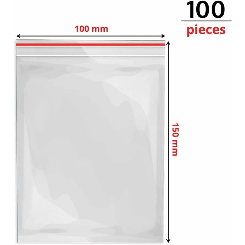 Clear Plastic Bag 100X150Mm Pouch Pack Of 100 Zip Lock Bags Plastic Bag I Reliable Small Clear Bag I Polythene Bags For