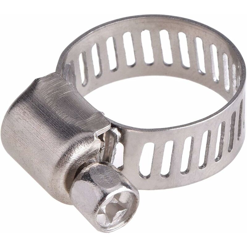 12 pcs Adjustable Stainless Steel Hose Clamp Pipe Clips Fastener (9-16Mm)