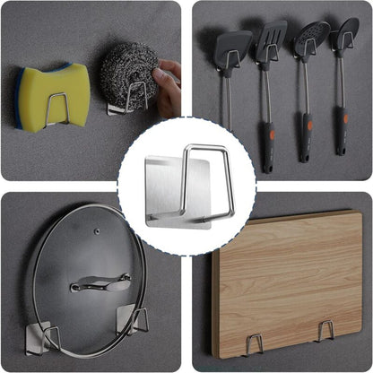 Sponge Holder - 304 Stainless Steel Dish Sponge Hook, Adhesive - Sink Accessories - Adhesive Hook, Kitchen And Bathroom