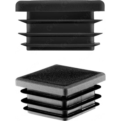 Square Pipe Plug 60X60 Mm, 10 Pieces, Black (Ral 9005) Cap, 6X6 Cm