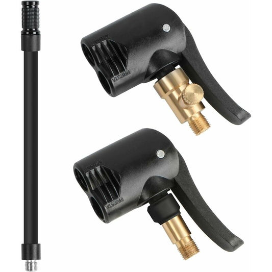 2 pcs Car Tire Valve Adapter, Inflator Nozzle, Adapter, Threaded Replacement Pump Head With Double Valve, For Car,