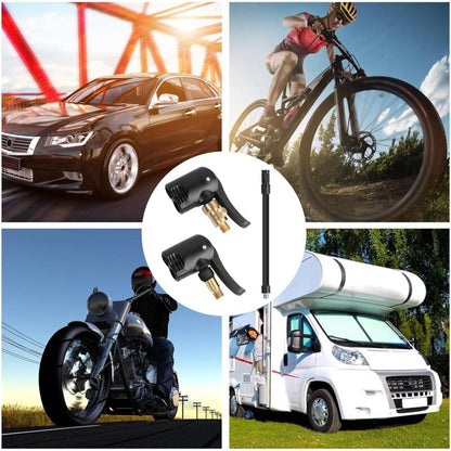 2 pcs Car Tire Valve Adapter, Inflator Nozzle, Adapter, Threaded Replacement Pump Head With Double Valve, For Car,