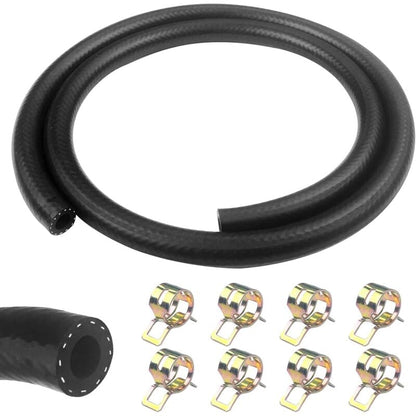 1 Meter Fuel Hose, 8Mm Inner Diameter Diesel Hose, Fuel Pipe With 8 pcs Hose Clamps, Fuel Line For Truck, Car, Tractor