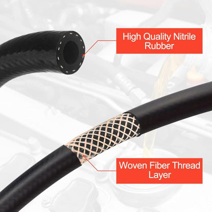 1 Meter Fuel Hose, 8Mm Inner Diameter Diesel Hose, Fuel Pipe With 8 pcs Hose Clamps, Fuel Line For Truck, Car, Tractor