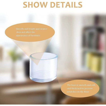 32 pcs 25Mm Clear Plastic ROund Chair Leg Caps Fit For ROund Table And Chair Legs With Diameter 25-27Mm